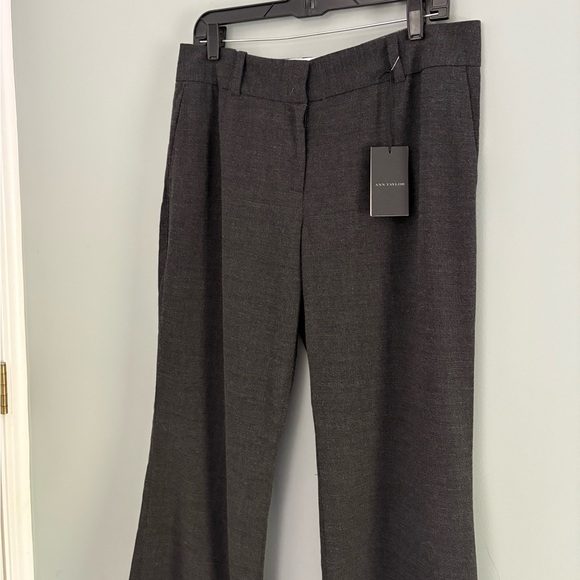 Ann Taylor Charcoal Crepe Melange Wool Signature Trousers Size 10 - Picture 2 of 12